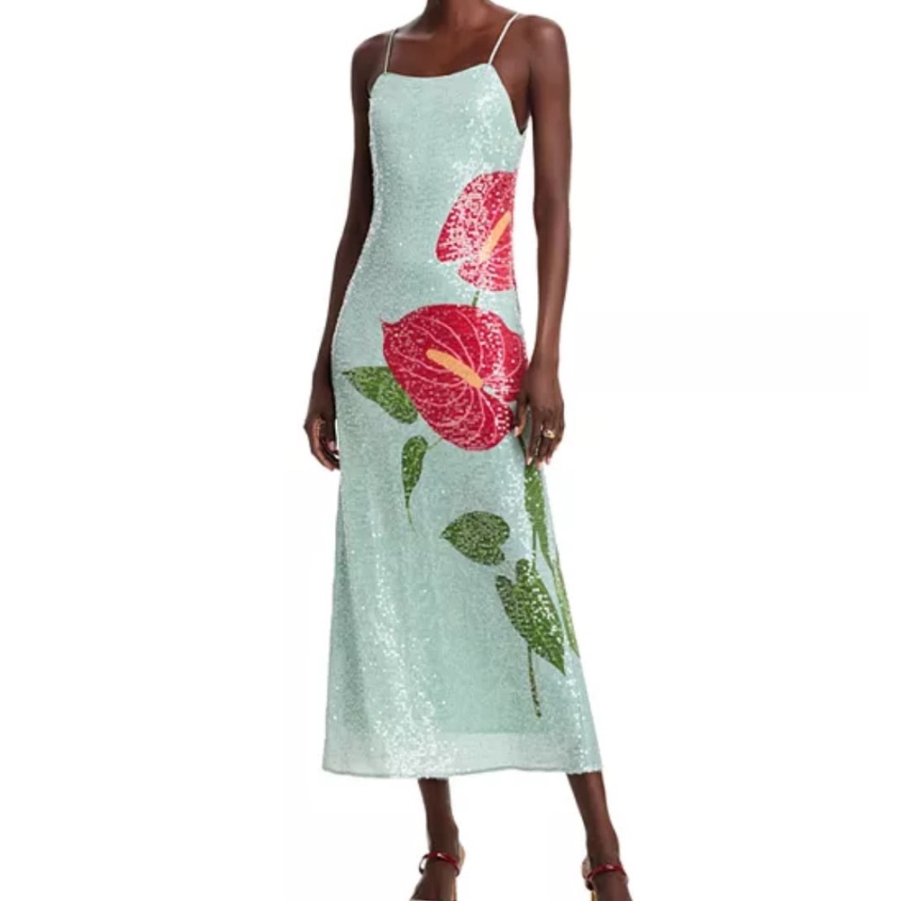 FARM Rio Floral Sequin Maxi Dress